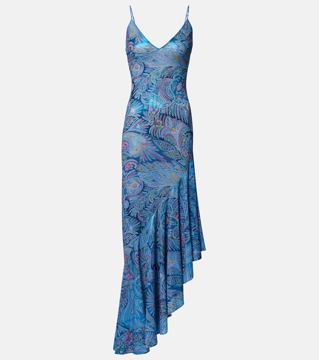 Paisley asymmetric ruffled midi dress | Etro