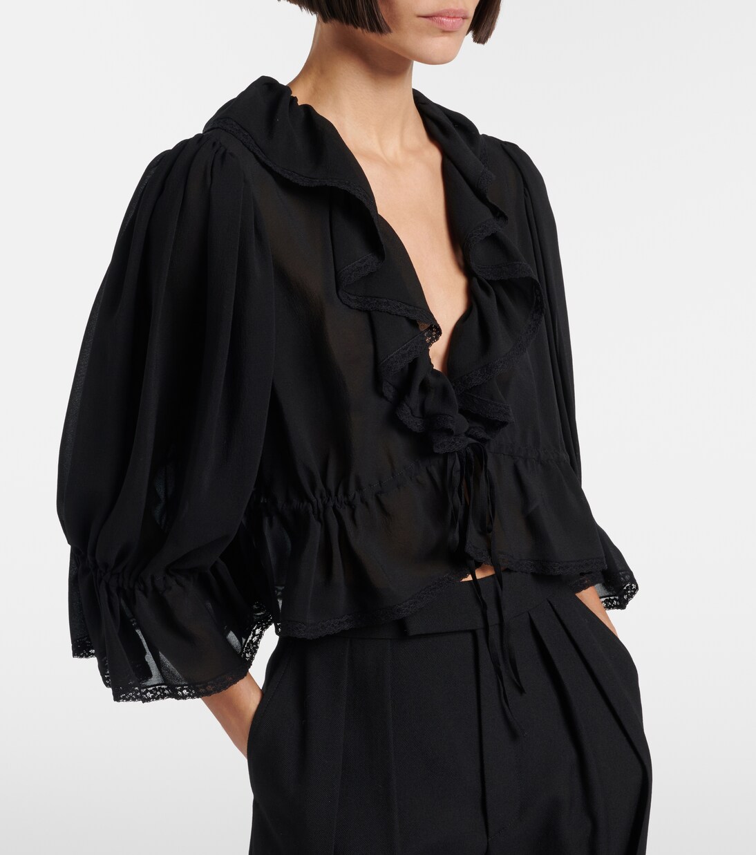 Ruffled silk blouse | Chloé