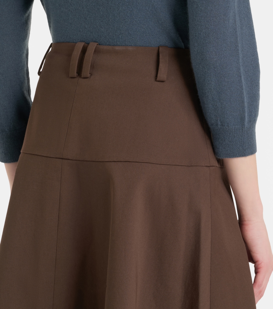 Cotton twill midi skirt | Vince