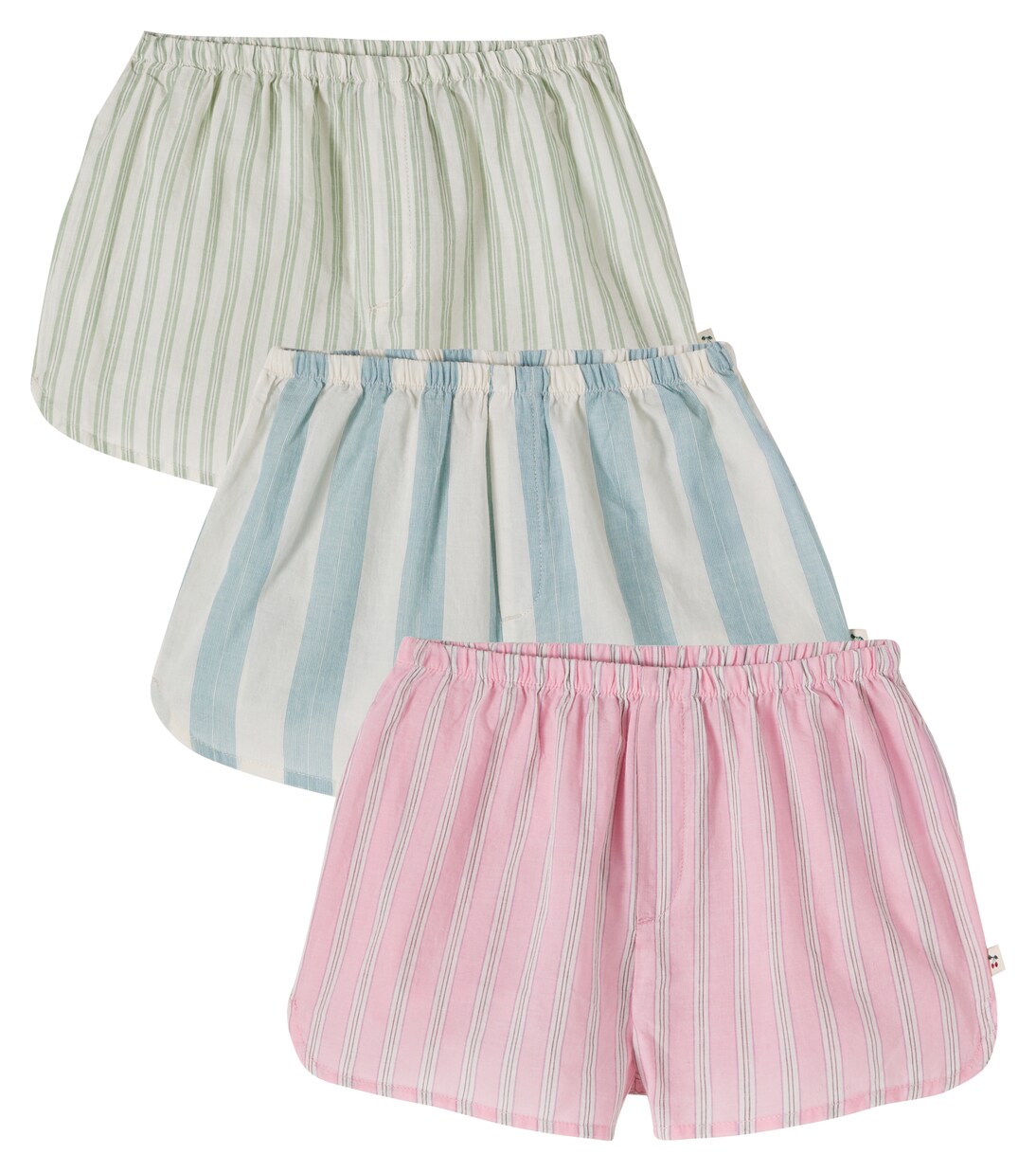 Asli set of 3 striped cotton poplin shorts | Konges Sløjd