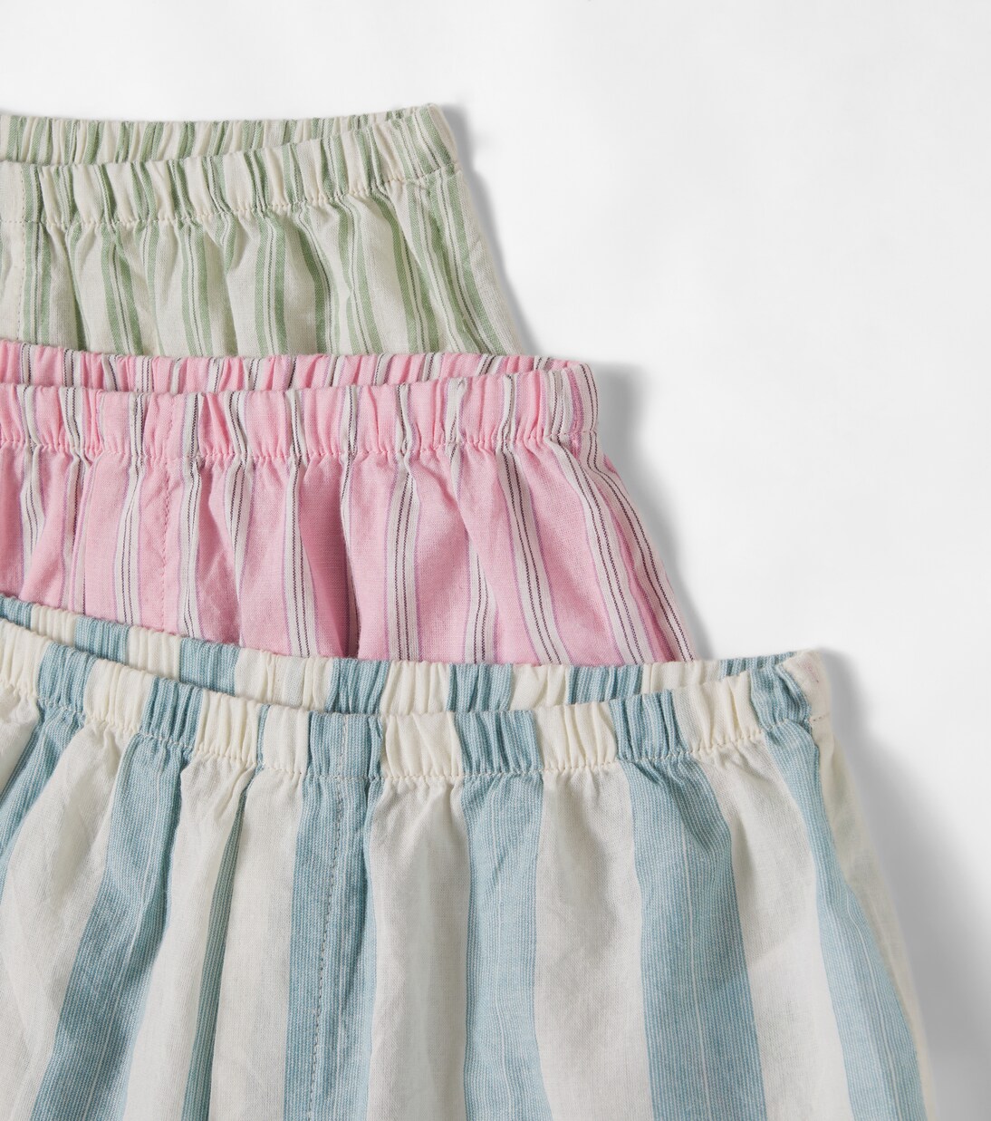 Asli set of 3 striped cotton poplin shorts | Konges Sløjd