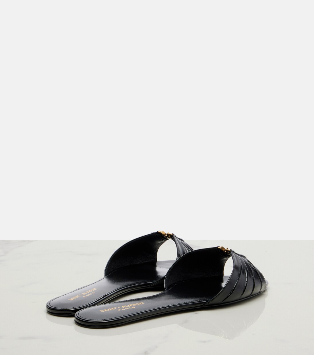 Cassandre leather slides | Saint Laurent