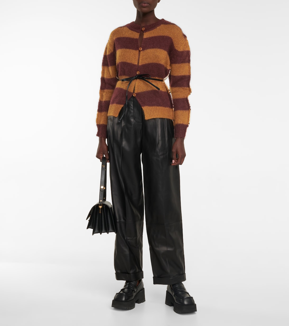 High-rise leather pants | Marni