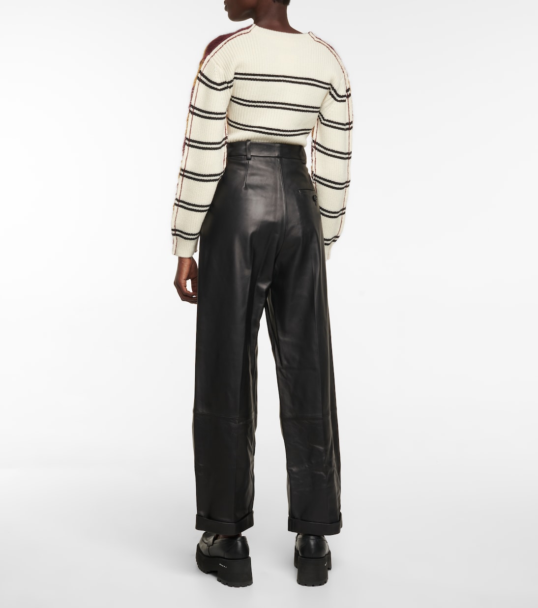 High-rise leather pants | Marni