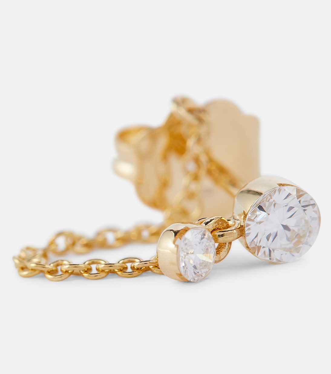 Invisible Dangle Chain 18kt gold single earring with diamonds | Maria Tash