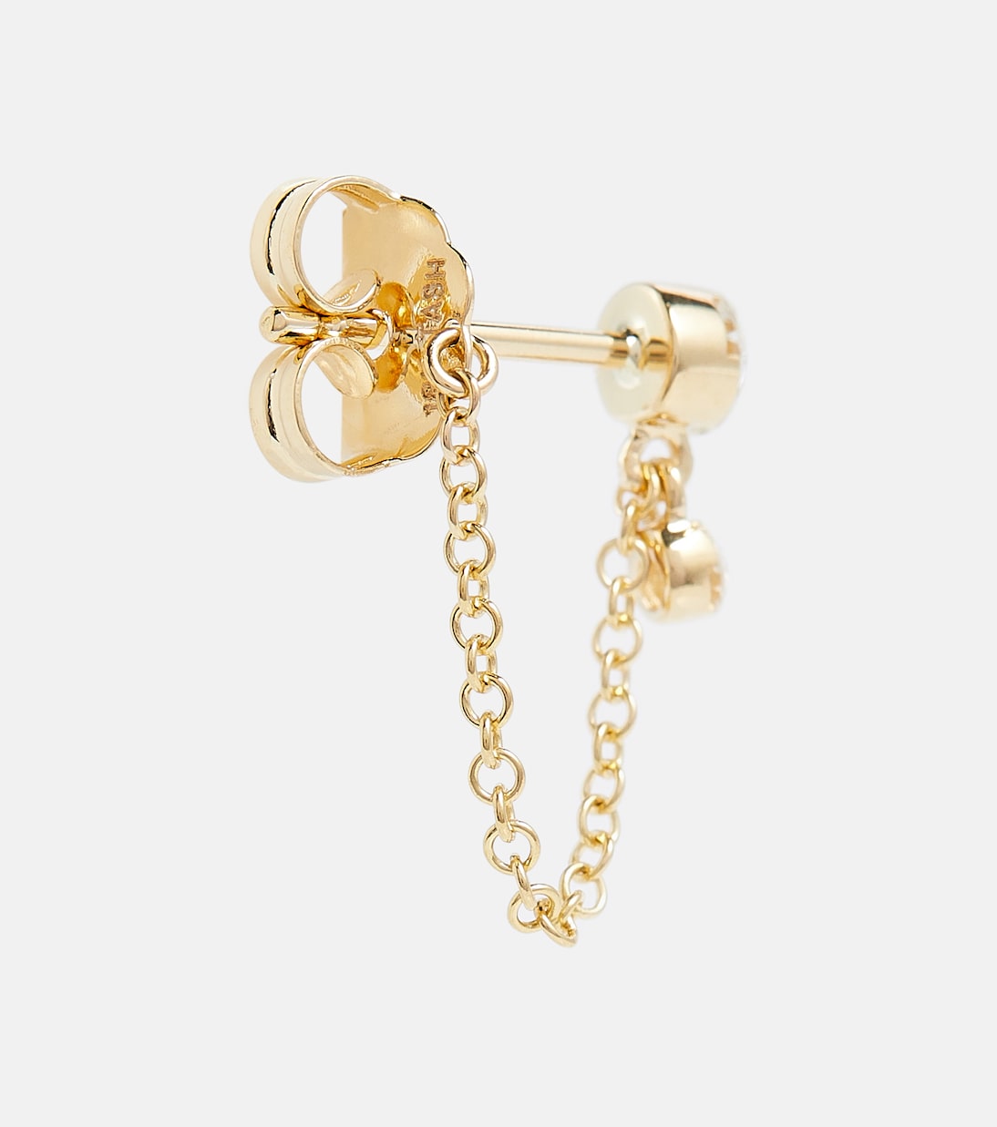 Invisible Dangle Chain 18kt gold single earring with diamonds | Maria Tash
