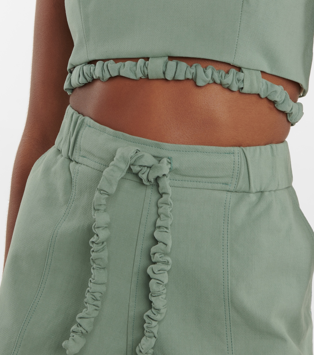 Shorts a vita media in cotone | Ganni