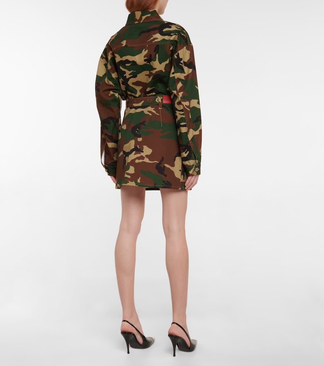 High-rise camouflage gabardine miniskirt | Alessandra Rich