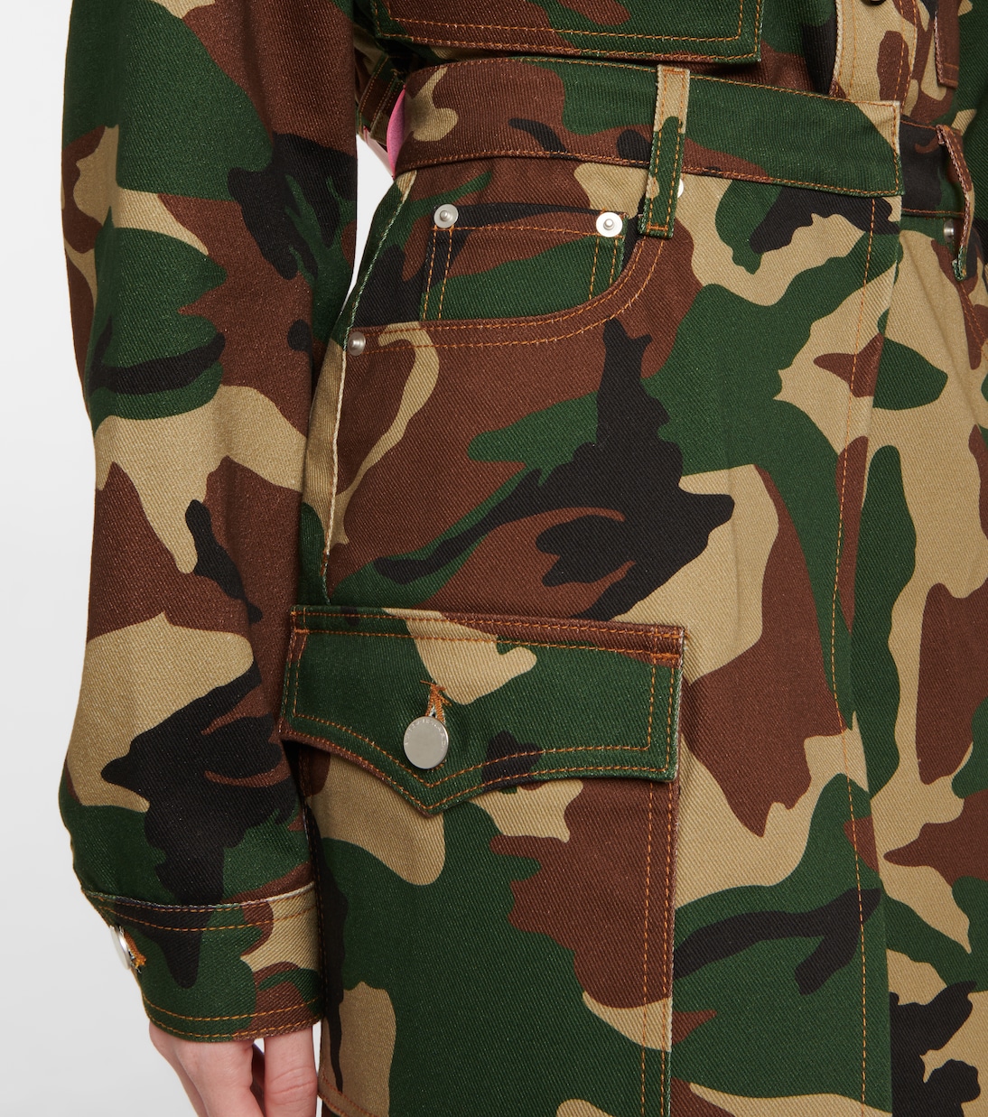 High-rise camouflage gabardine miniskirt | Alessandra Rich