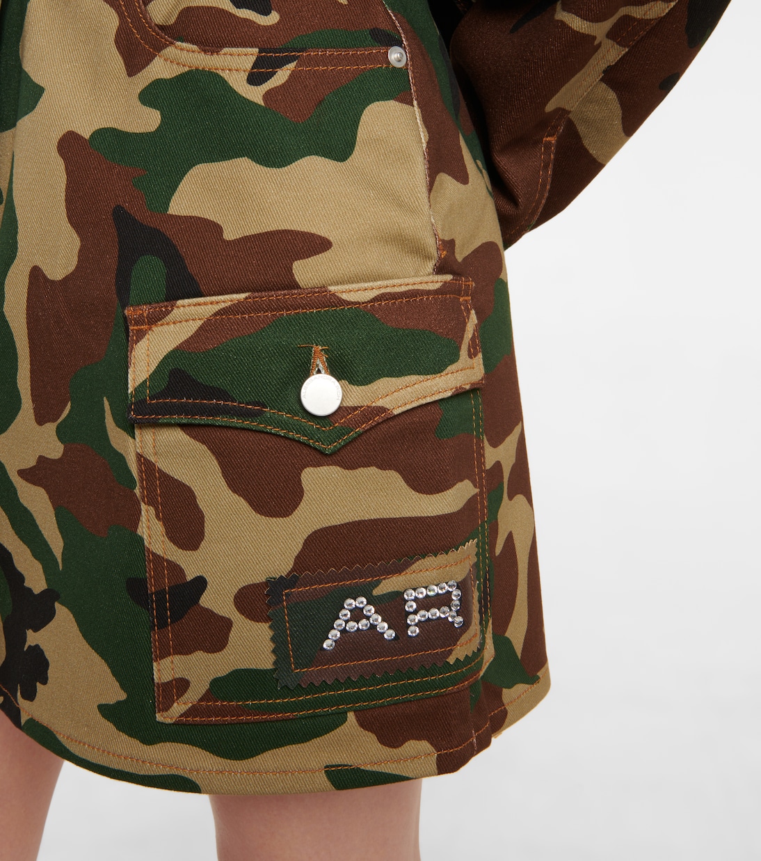 High-rise camouflage gabardine miniskirt | Alessandra Rich
