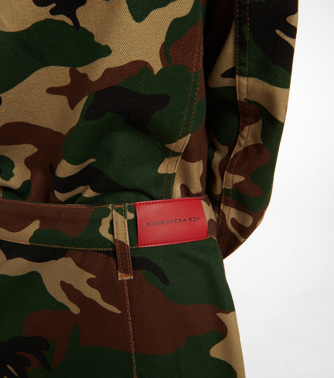 High-rise camouflage gabardine miniskirt | Alessandra Rich