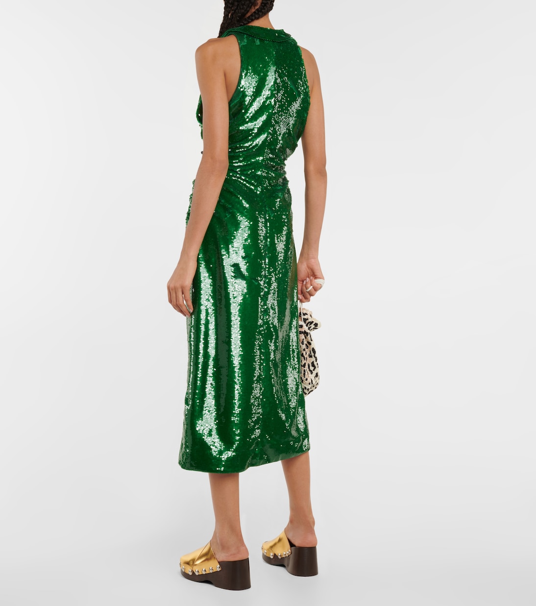 Sequined ruched midi dress | Ganni