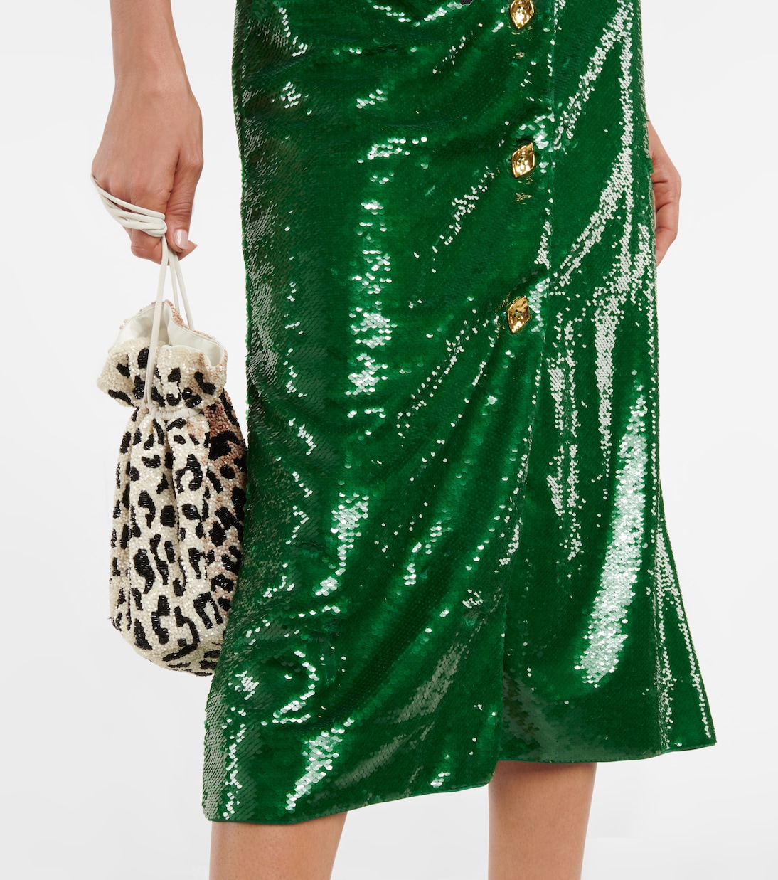Sequined ruched midi dress | Ganni
