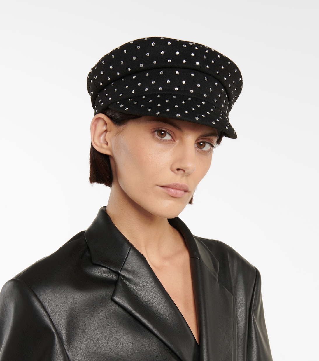 Embellished wool baker boy cap | Ruslan Baginskiy