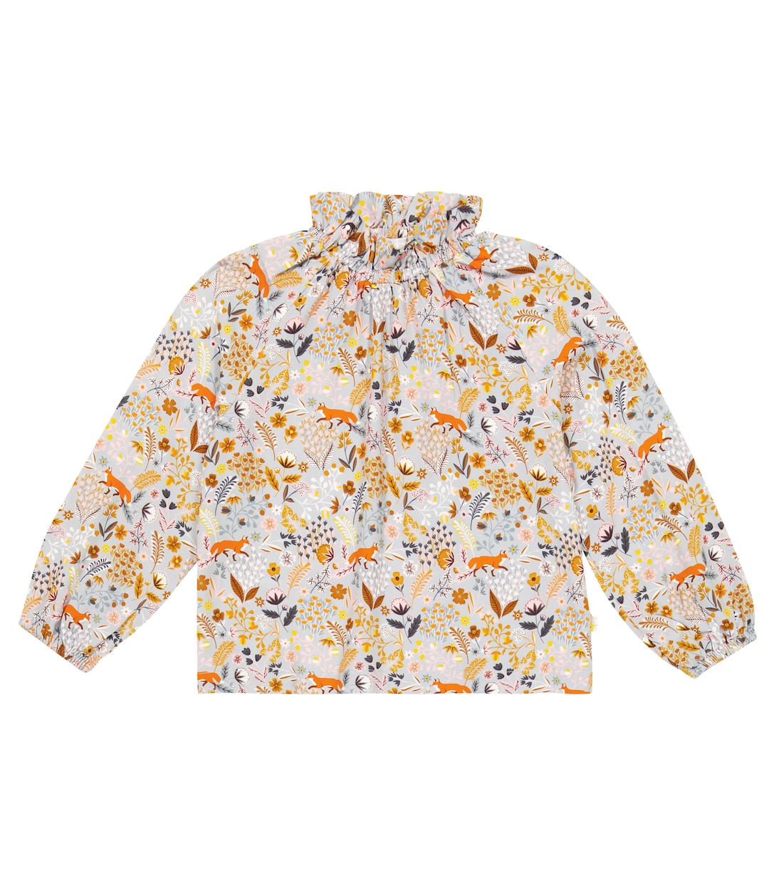 Ruffle-trimmed printed blouse | Il Gufo