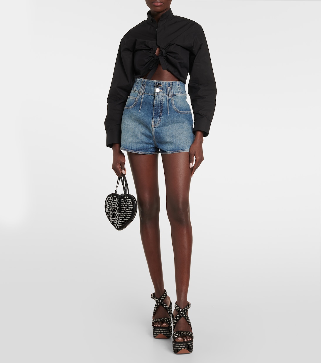 Short en jean à taille haute | Alaïa