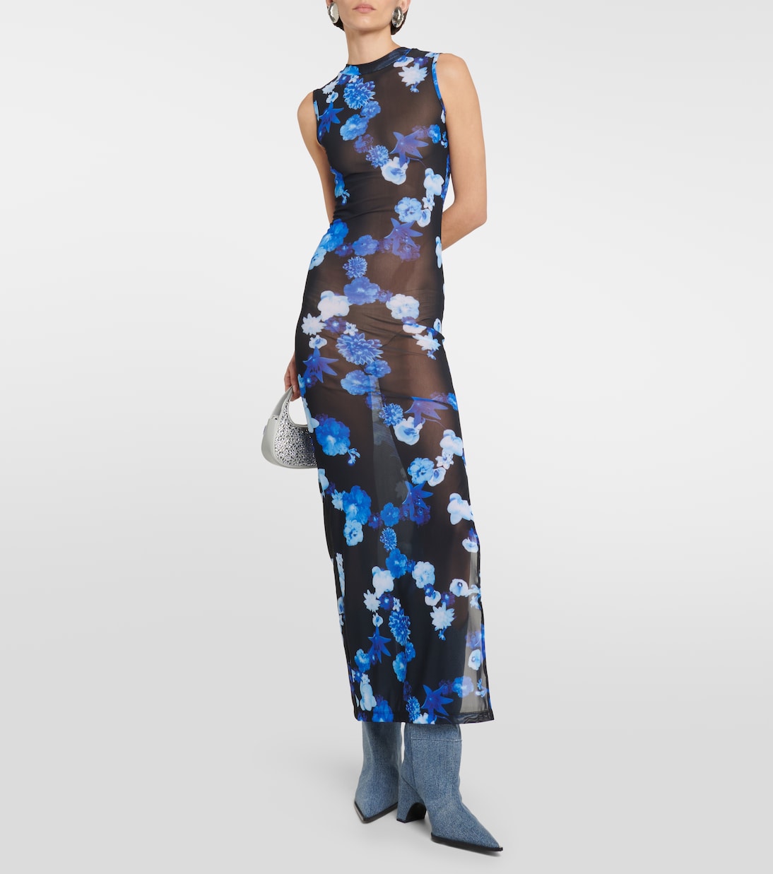 Abito lungo in mesh con stampa | Coperni