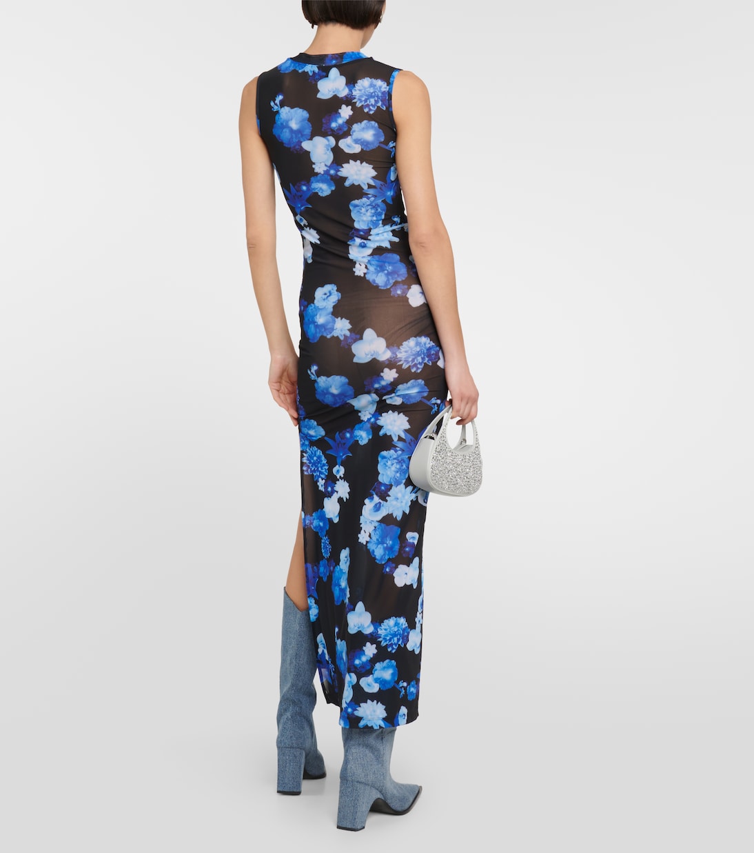 Abito lungo in mesh con stampa | Coperni