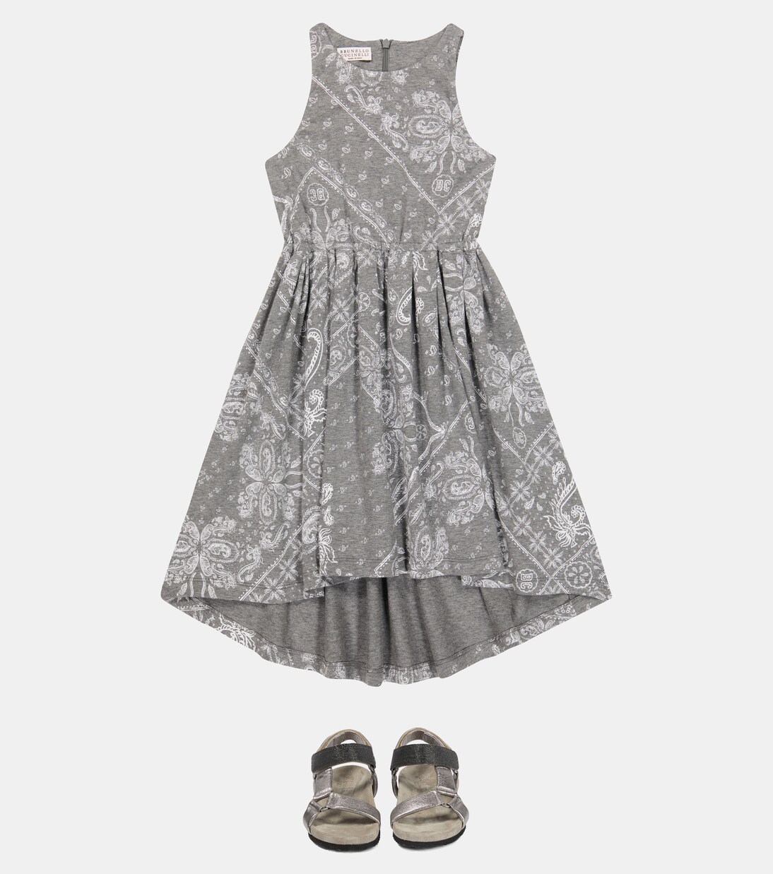 Sandali in pelle metallizzata | Brunello Cucinelli Kids