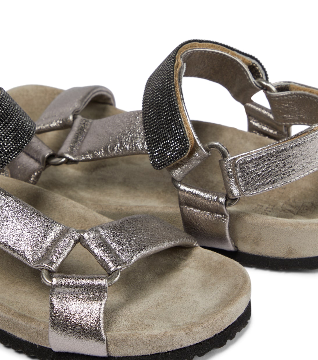 Sandali in pelle metallizzata | Brunello Cucinelli Kids