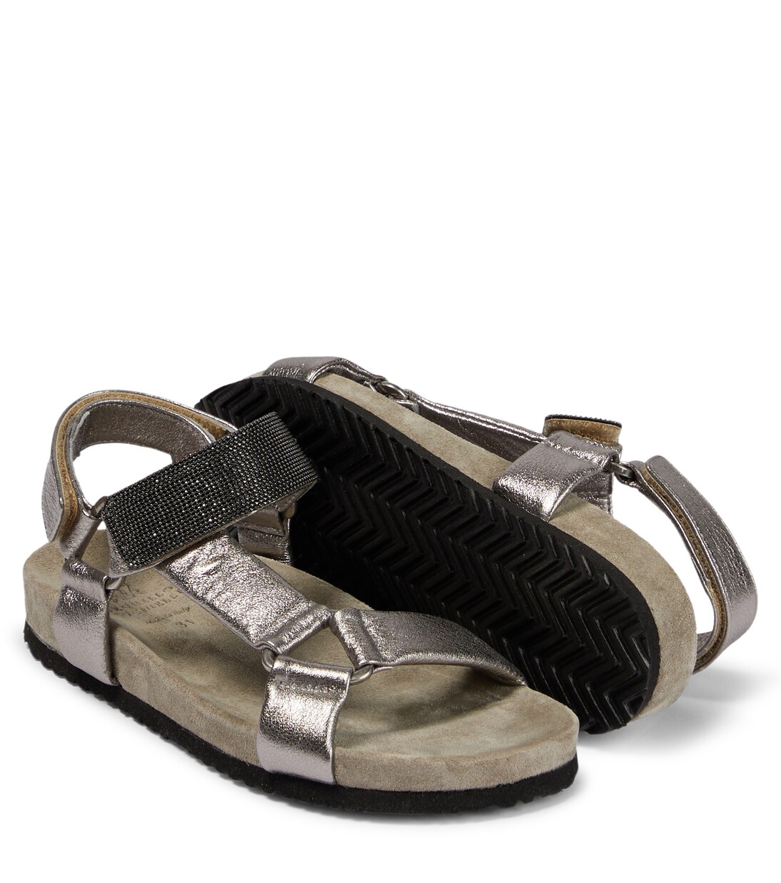 Sandali in pelle metallizzata | Brunello Cucinelli Kids
