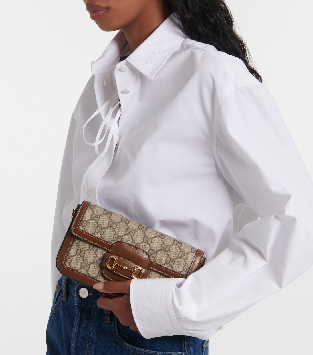 Gucci Horsebit 1955 canvas clutch | Gucci