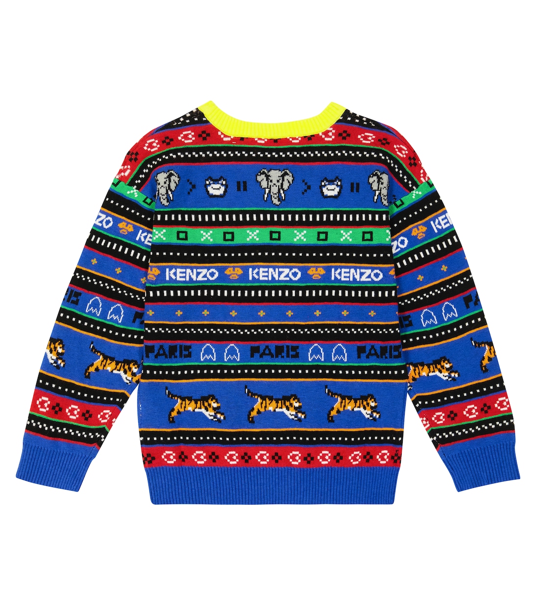 Pull en jacquard de coton mélangé à logo | Kenzo Kids