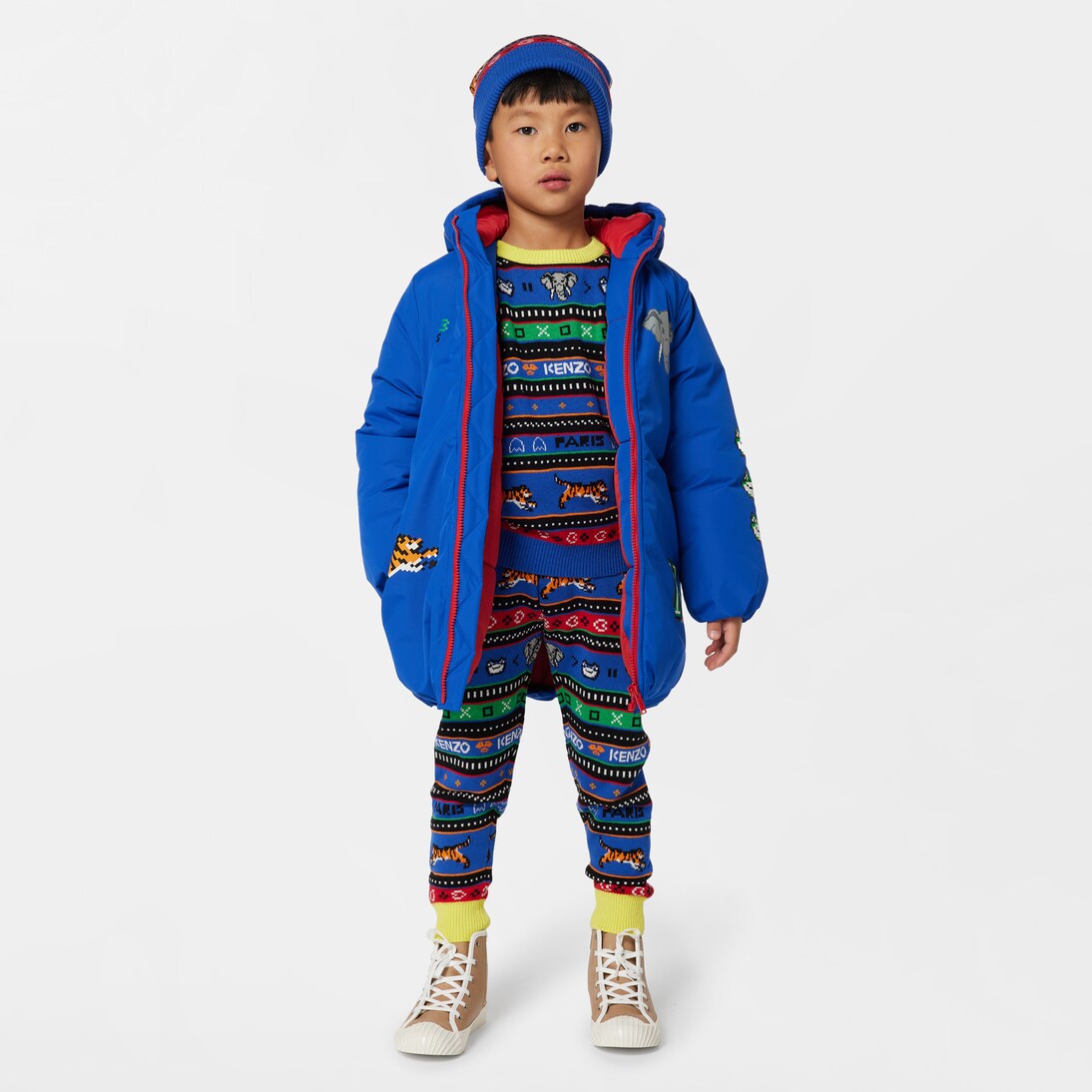 Pull en jacquard de coton mélangé à logo | Kenzo Kids