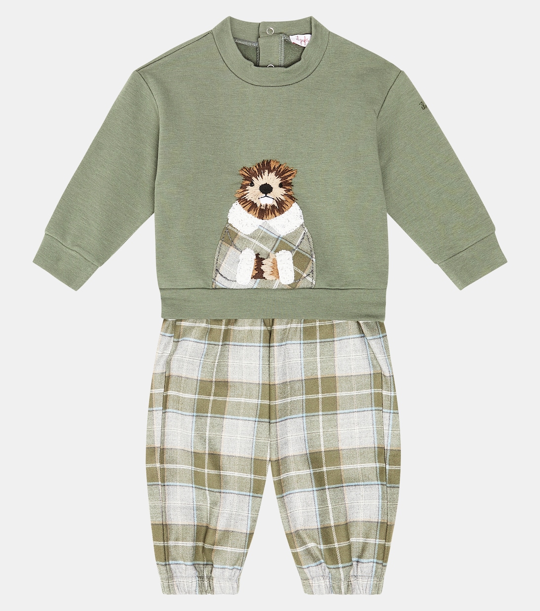 Baby printed fleece sweatshirt and pant set | Il Gufo