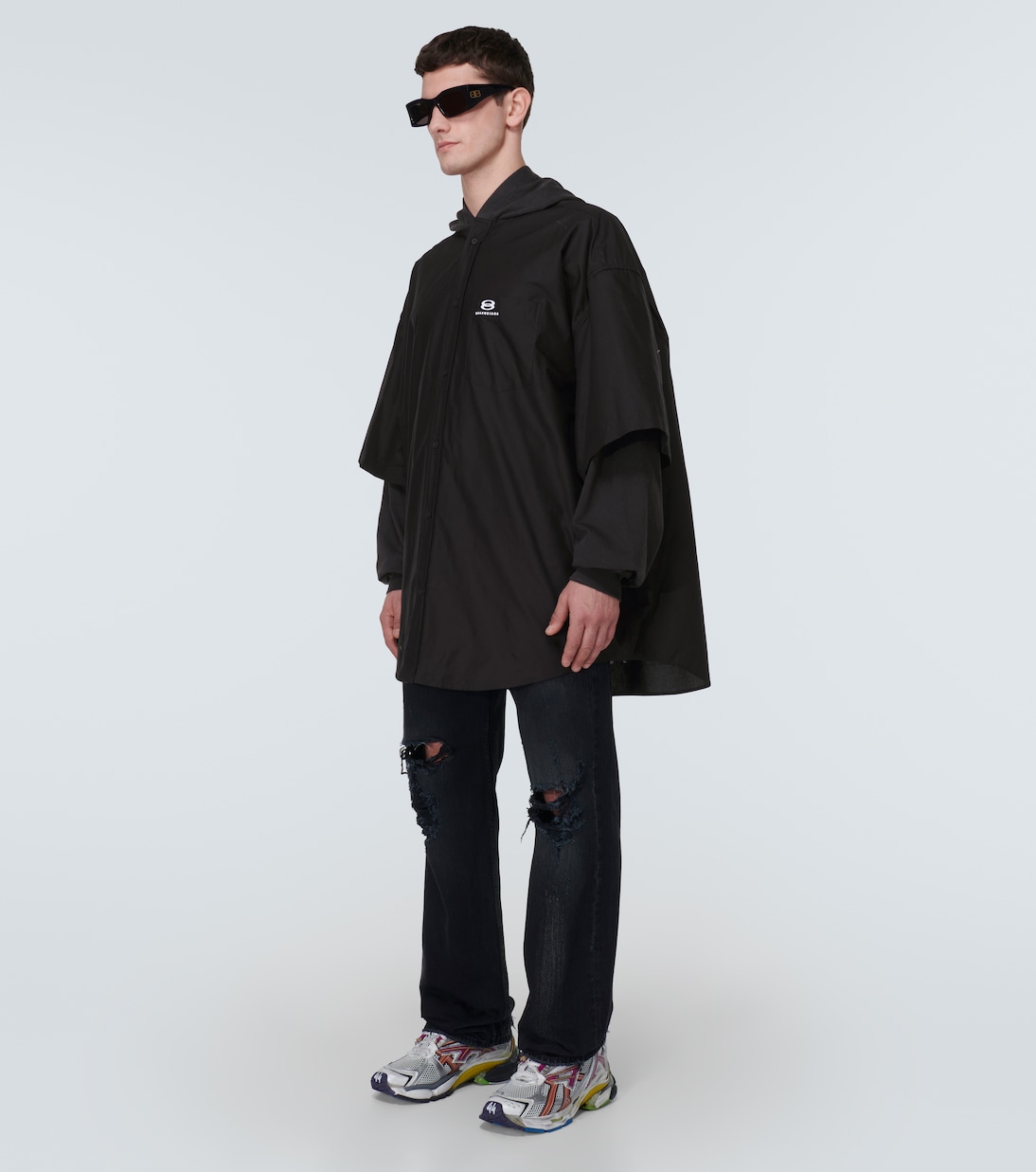Camisa de popelín de algodón y forro polar | Balenciaga