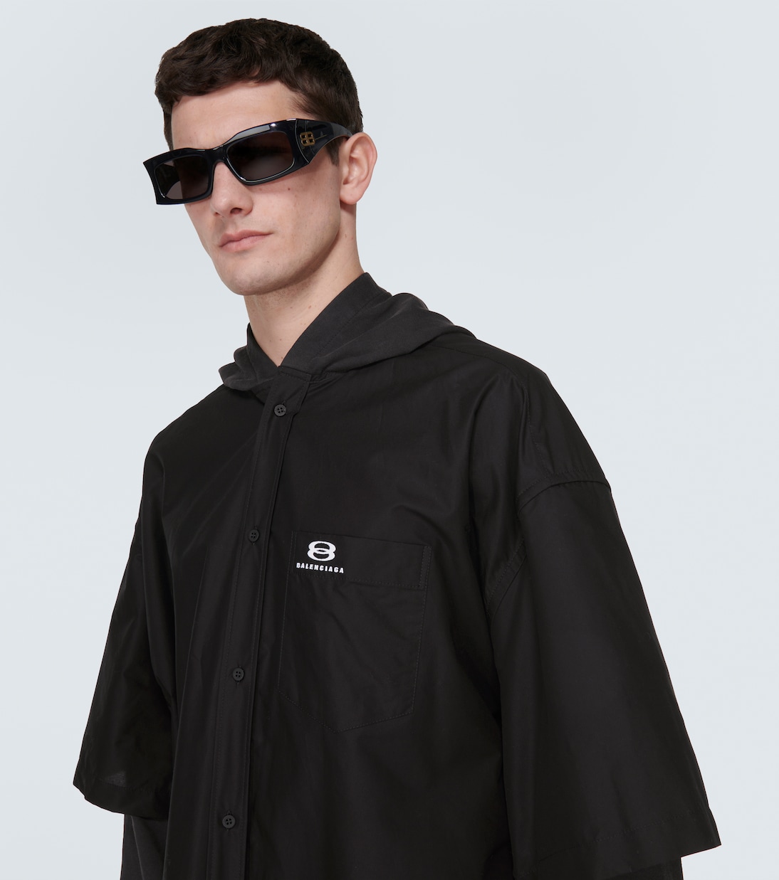 Camisa de popelín de algodón y forro polar | Balenciaga