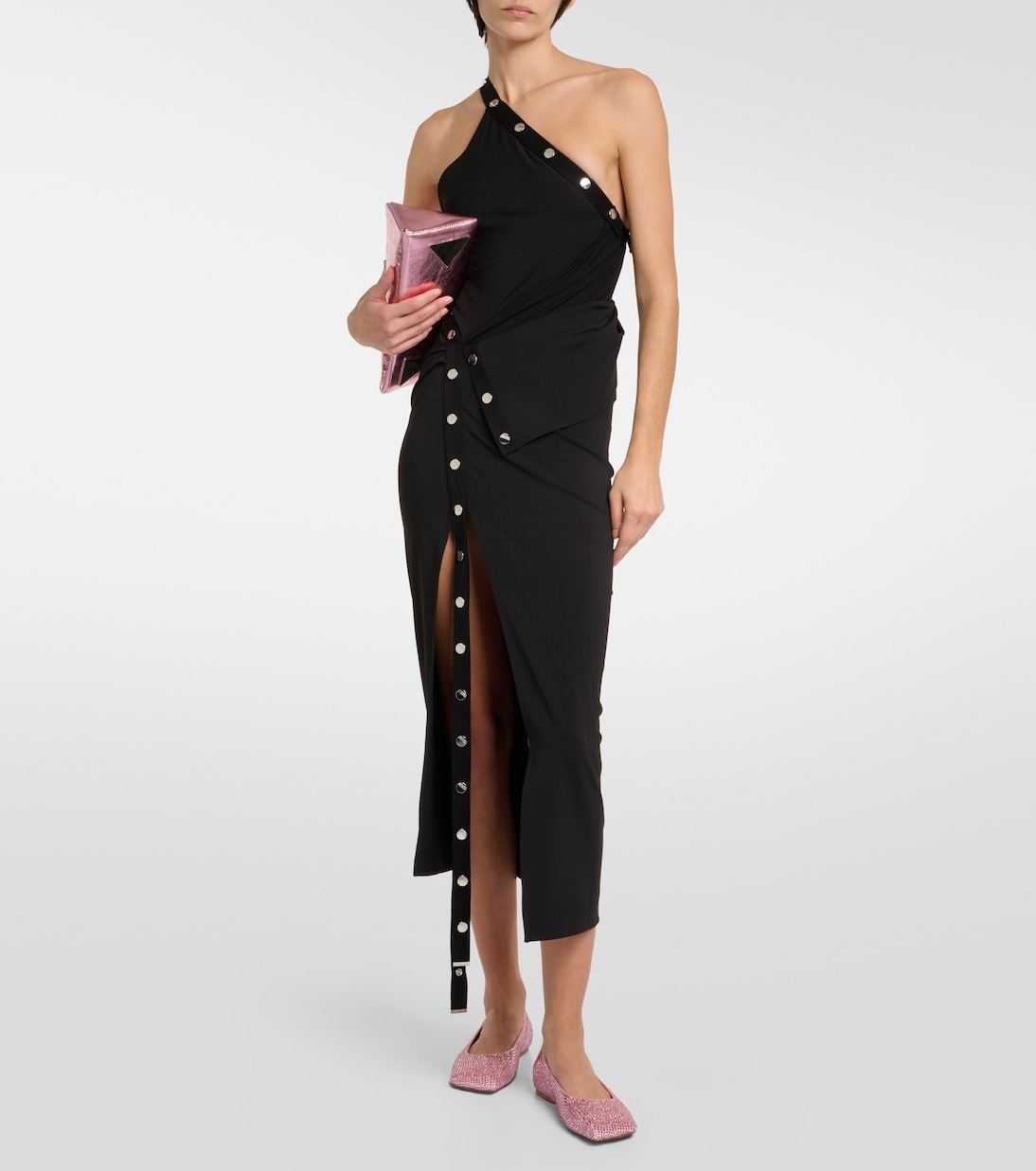 Ballerinas Ane aus Satin mit Kristallen | Amina Muaddi