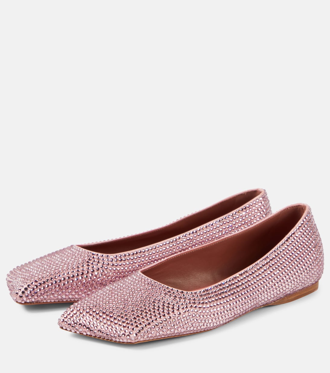 Ballerinas Ane aus Satin mit Kristallen | Amina Muaddi