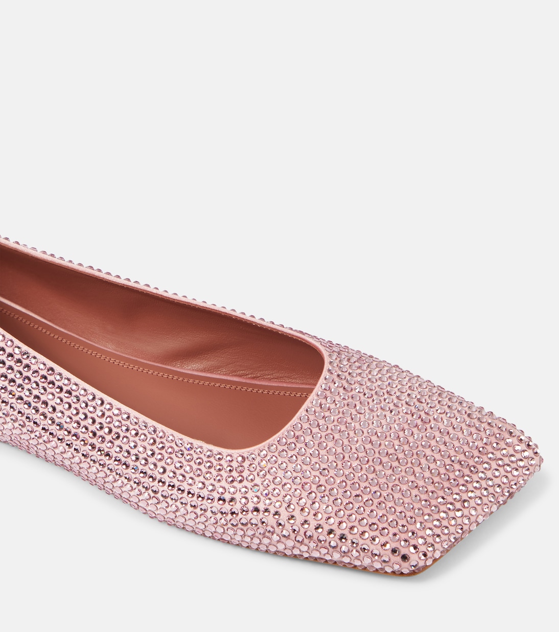 Ballerinas Ane aus Satin mit Kristallen | Amina Muaddi