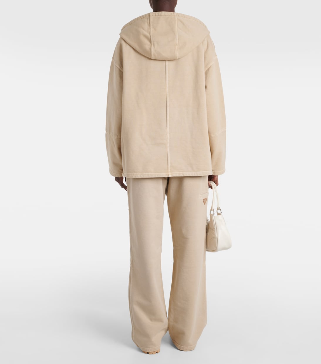 Felpa oversize in cotone con cappuccio | Prada