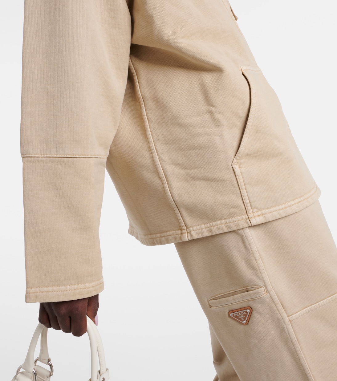 Felpa oversize in cotone con cappuccio | Prada