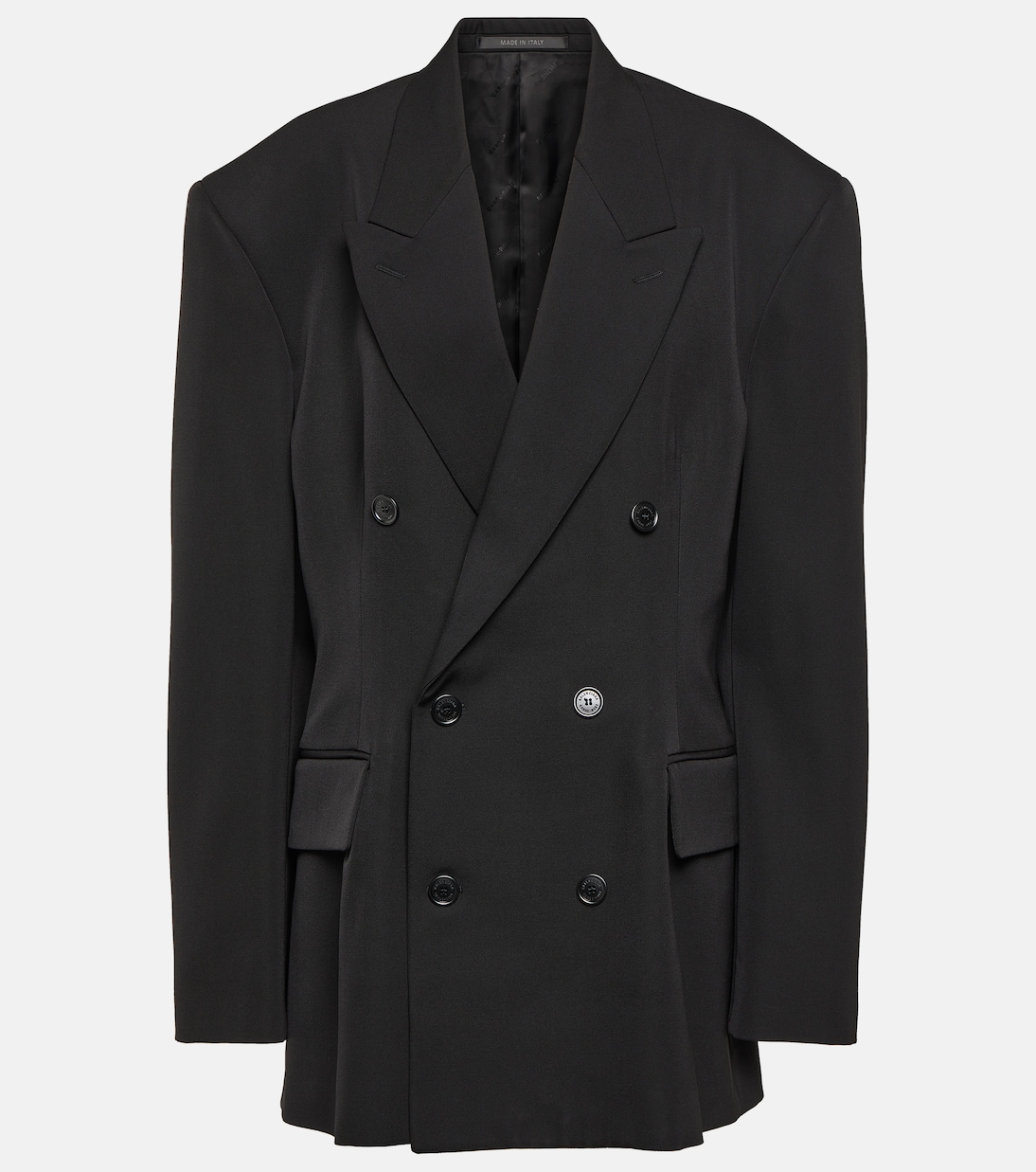 Chaqueta Elegante de Lana Balenciaga con Corte Ajustado y Doble Botonadura