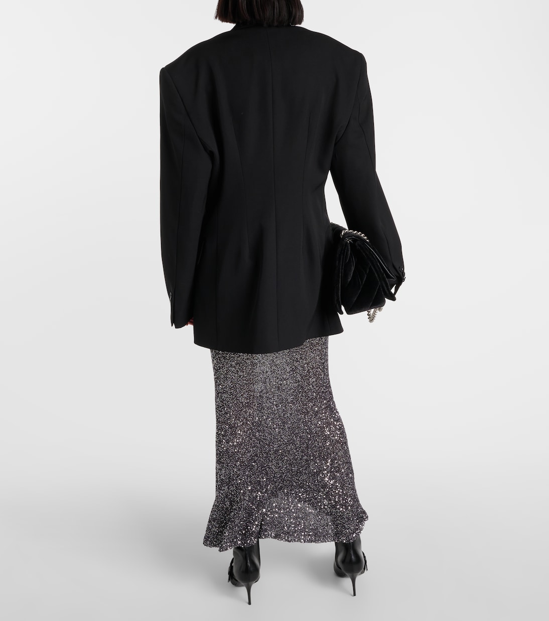Chaqueta Elegante de Lana Balenciaga con Corte Ajustado y Doble Botonadura