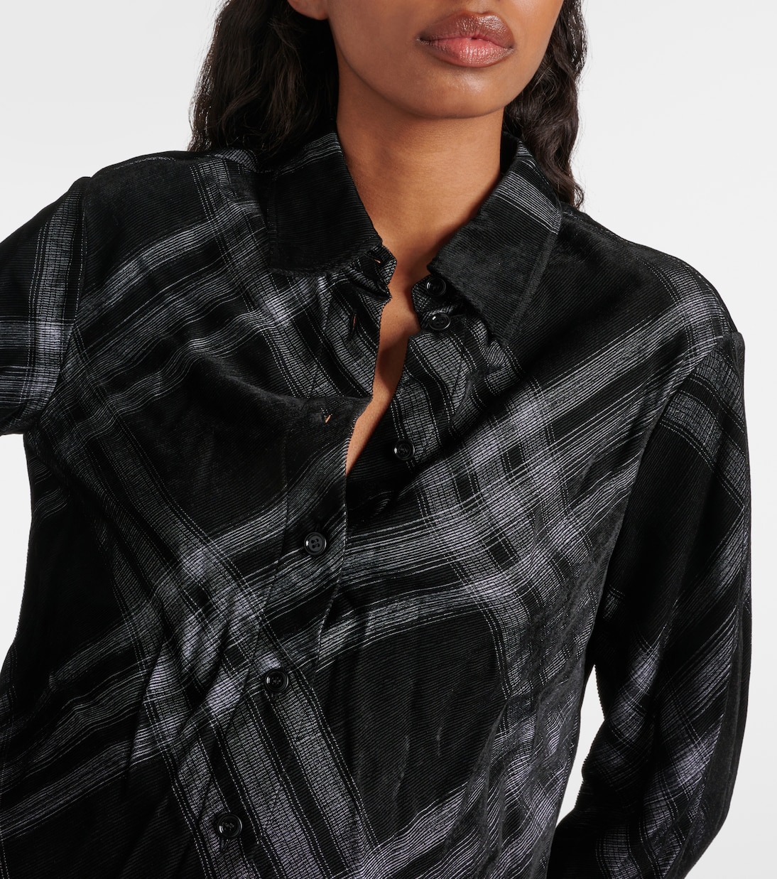 Camicia Burberry Check in velluto | Burberry