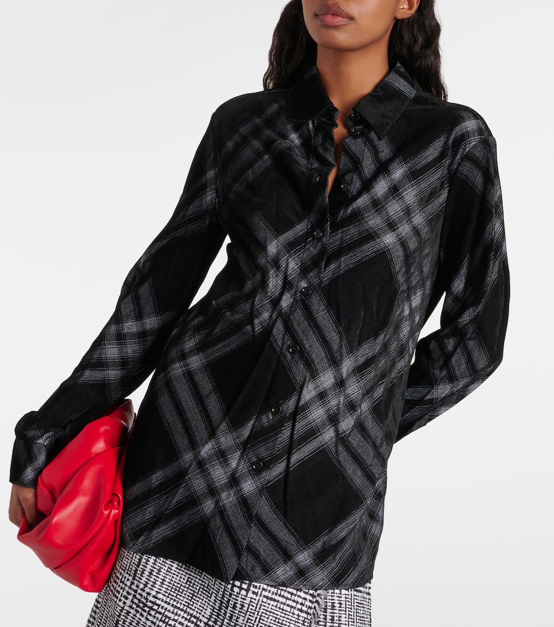 Camicia Burberry Check in velluto | Burberry