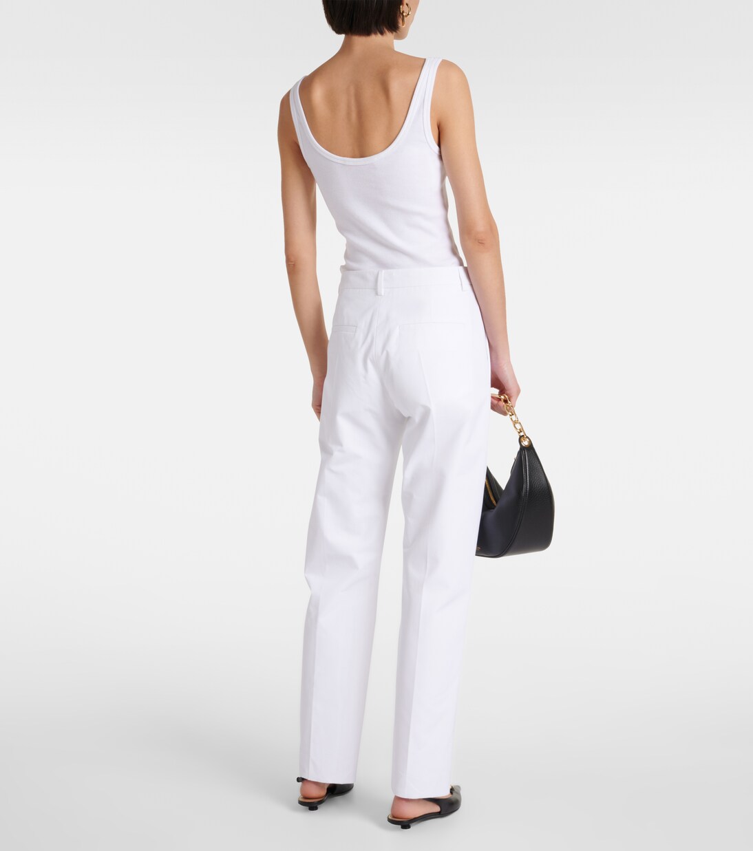 Pantaloni slim in cotone a vita bassa | Valentino