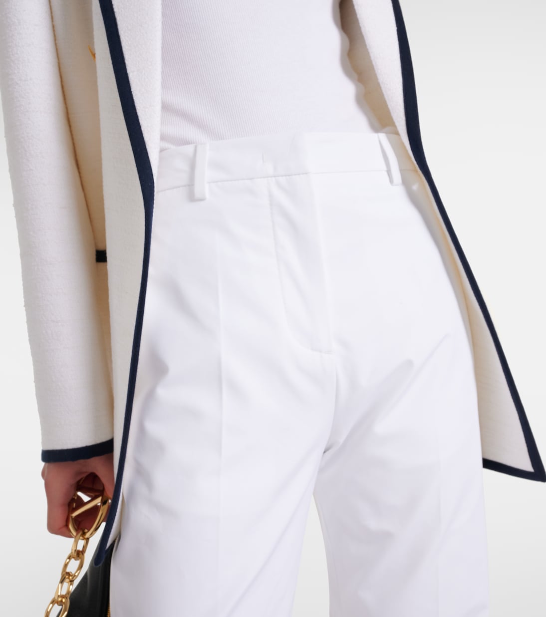 Pantaloni slim in cotone a vita bassa | Valentino