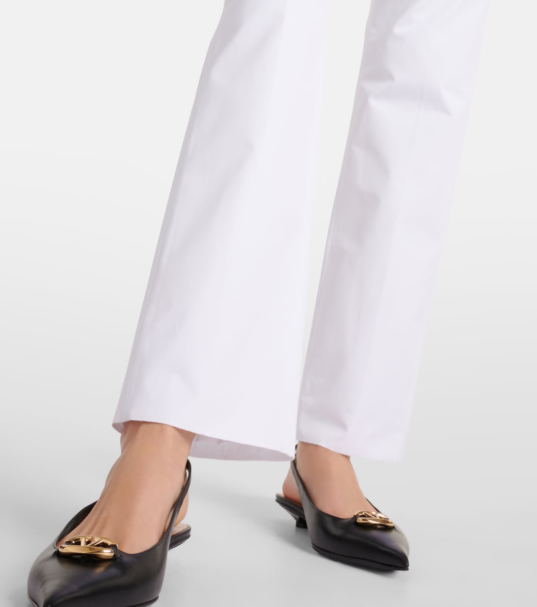 Pantaloni slim in cotone a vita bassa | Valentino