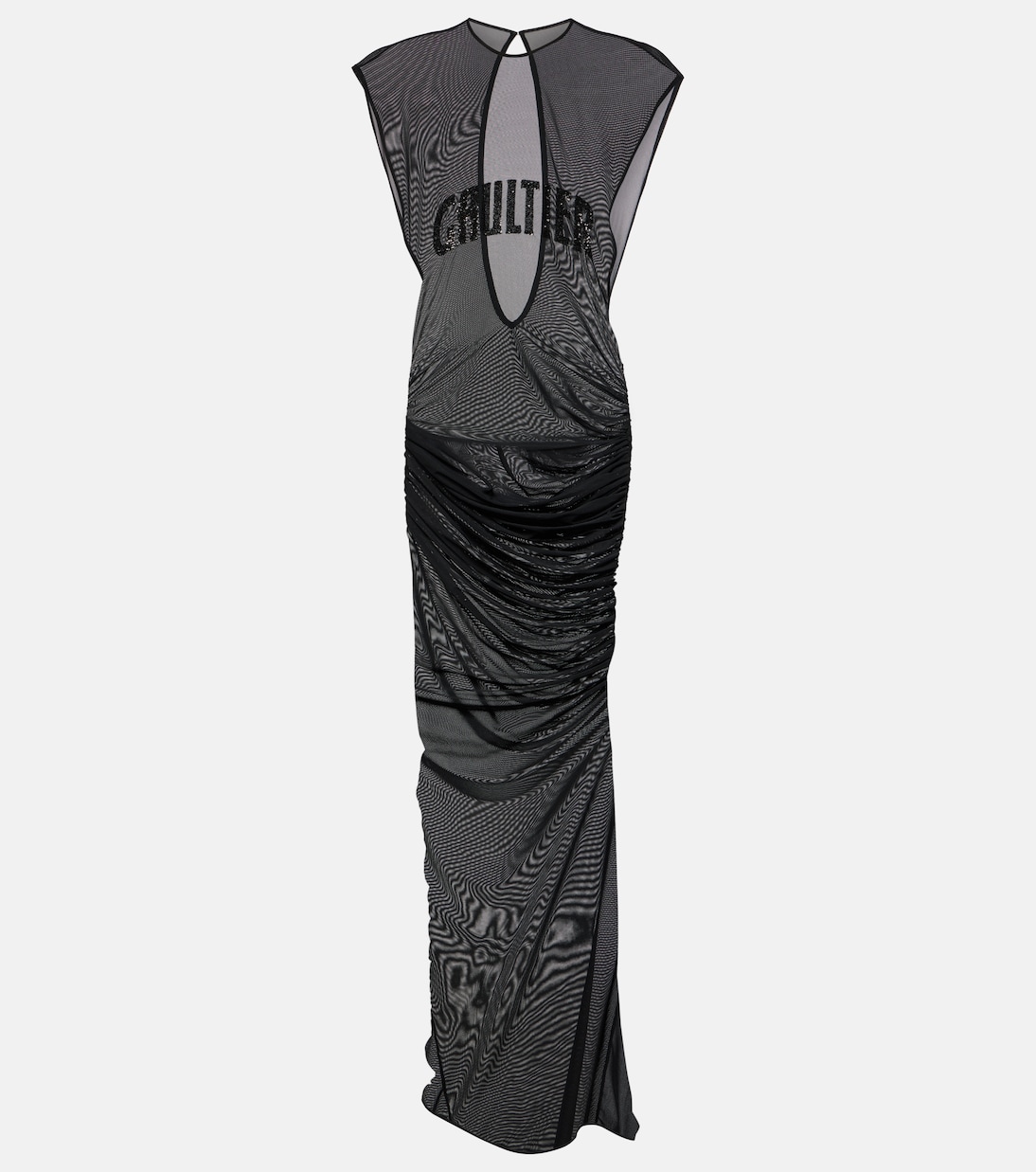 Vestido largo de malla bordado | Jean Paul Gaultier