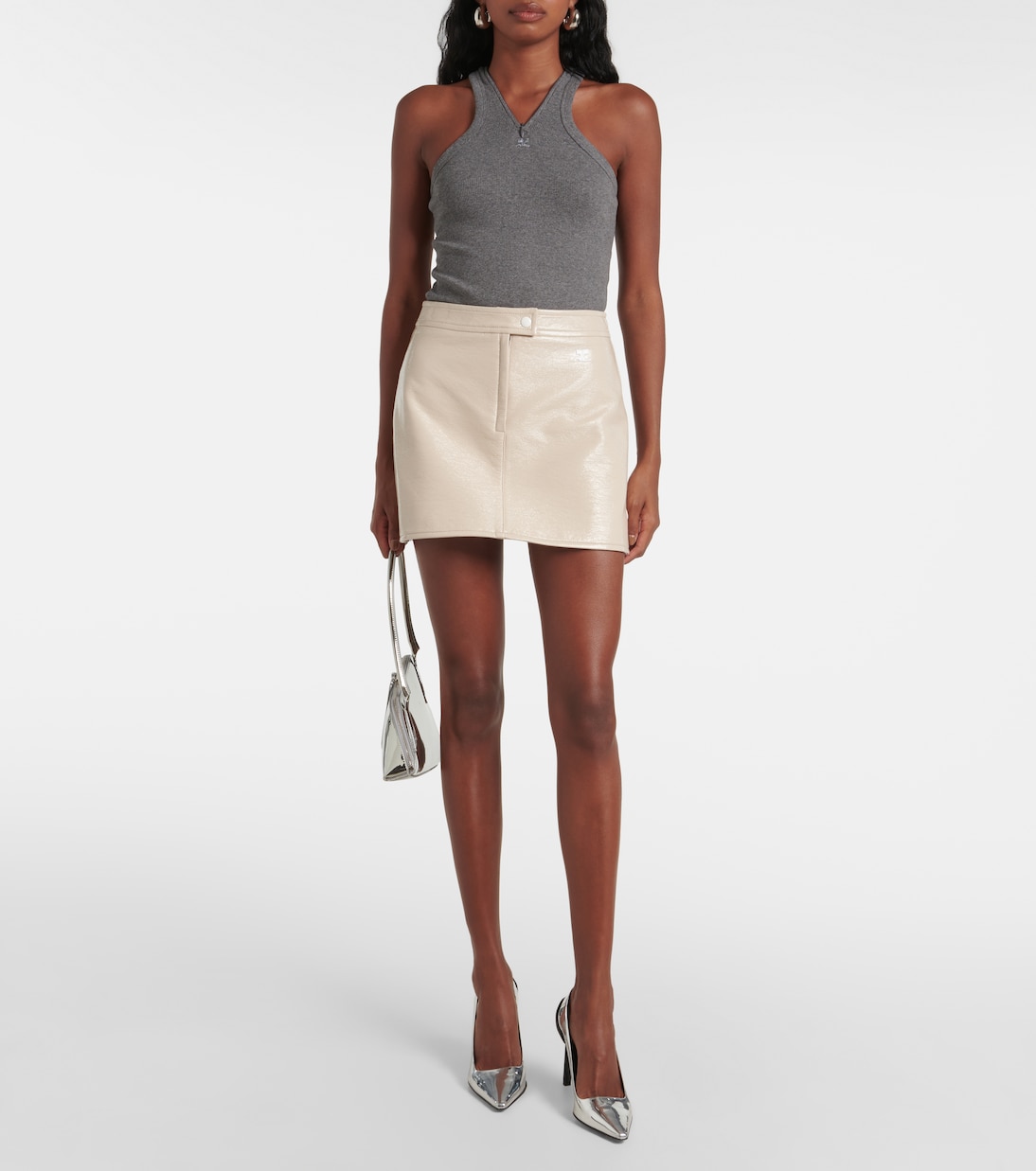 Tank top acanalado de algodón | Courrèges
