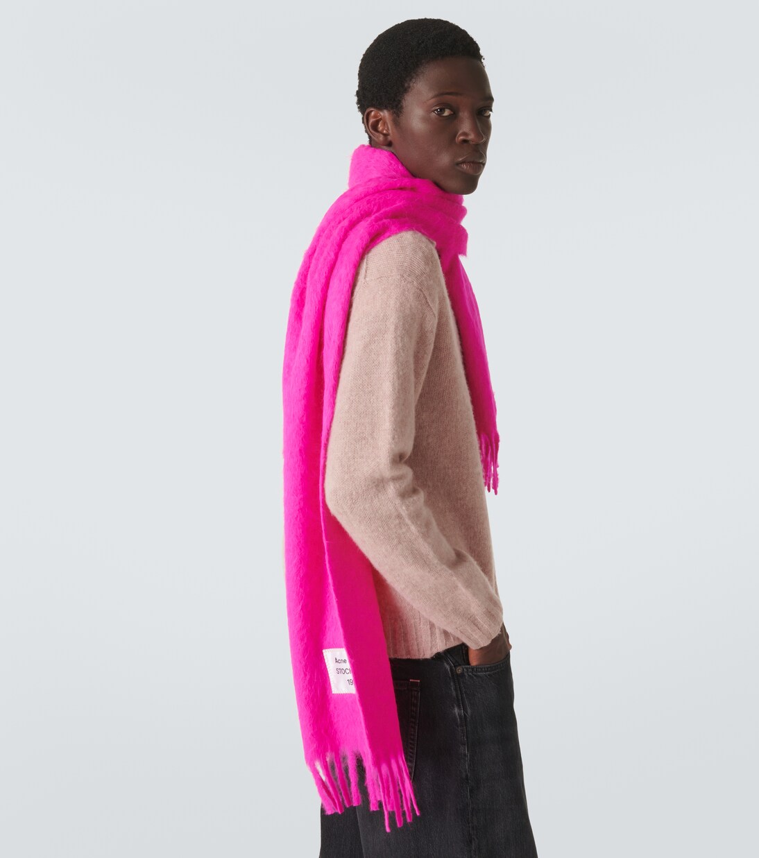 Bufanda de mezcla de alpaca con flecos | Acne Studios