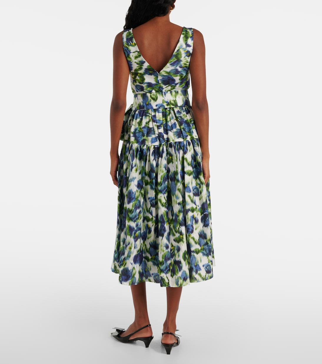 Robe midi en coton à fleurs | Erdem