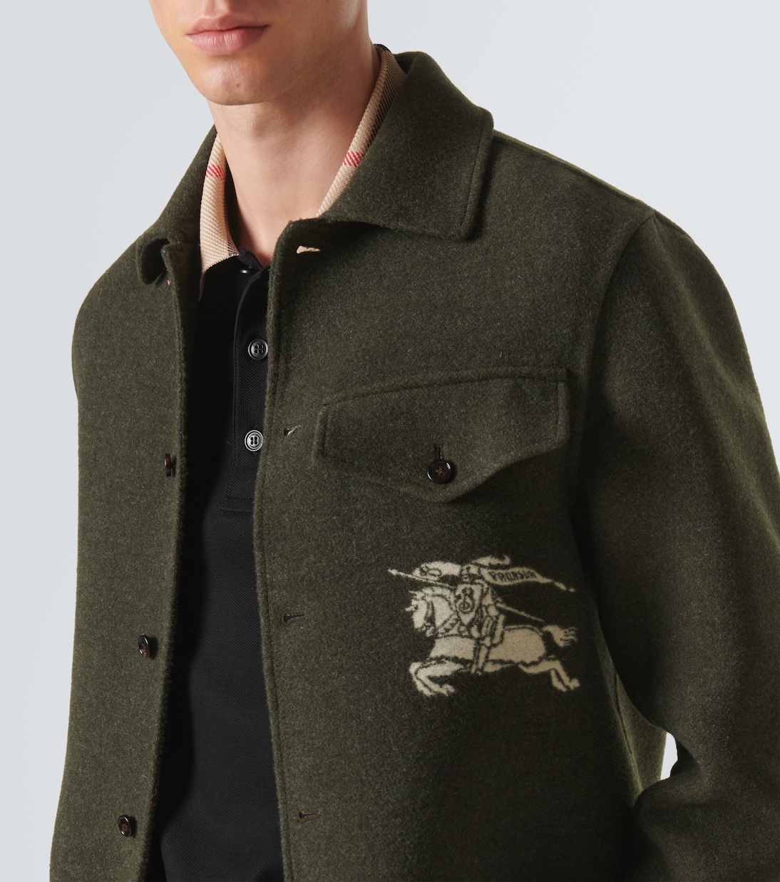 Sobrecamisa de lana virgen con EKD | Burberry