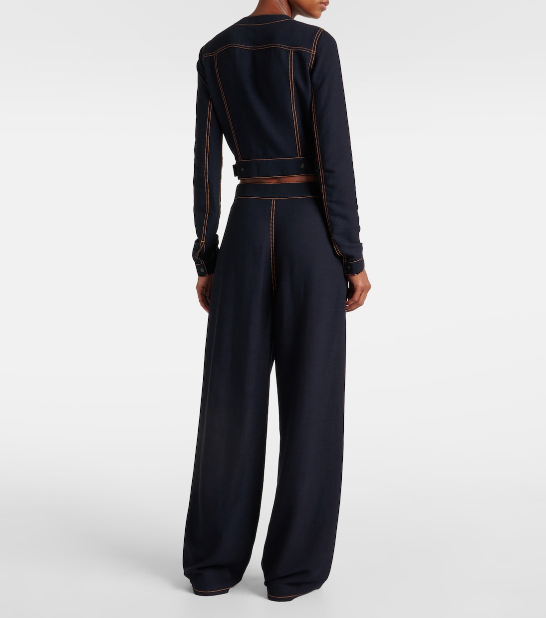 Fluid cropped wool-blend jacket | Alaïa