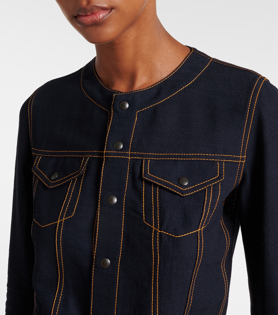 Fluid cropped wool-blend jacket | Alaïa